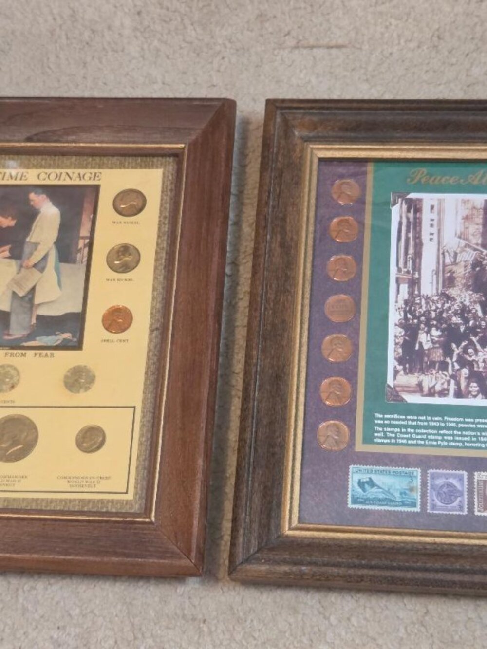Coin Sets, Framed, Two Sets